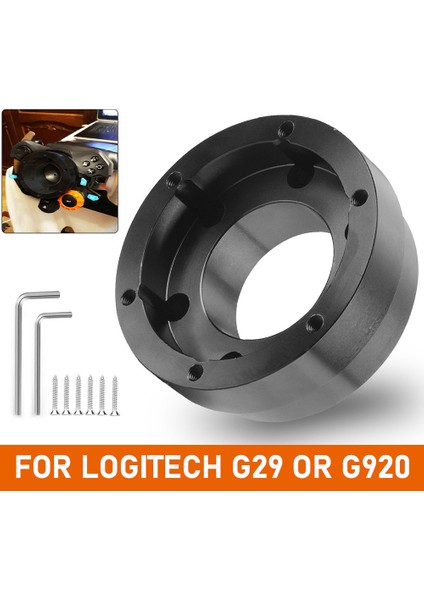 Logitech G29 G920 G923 70MM Adaptör Plakası Için 13 Inç Direksiyon Pcd Yarış Araba Oyunu Modifikasyonu-Siyah (Yurt Dışından)