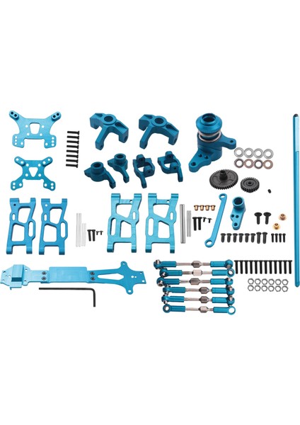 Wltoys Için 1:14 144001 Rc Araba Tam Yükseltme Yedek Parça Metal C Koltuk Direksiyon Kupası Salıncak Kolu Merkezi Tahrik Mili, Mavi (Yurt Dışından)