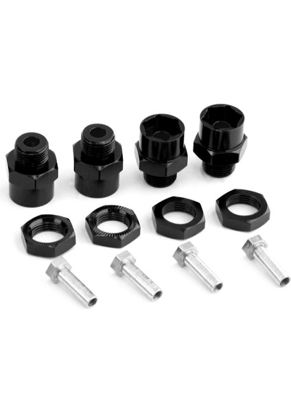 4 Adet Metal Altıgen Adaptör 12MM Ila 17MM Tekerlek Altıgen Hub Adaptör Uzatma Dönüşüm Somunları 1/10 Rc Araba, Siyah (Yurt Dışından)