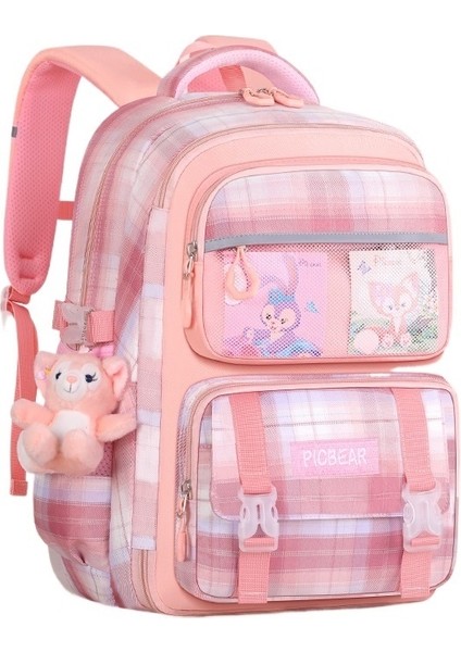 1, 3 ve 6. Sınıflar Için Buzdolabı Tarzı Büyük Kapasiteli Çocuk Sırt Çantası Ekose Yeni Ilkokul Çantası (Yurt Dışından)