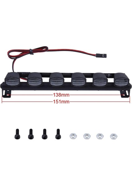Rc Araba Işık Çubuğu Kiti 6 LED Gövde Kabuk Çatı Işıkları 1/10 Rc Paletli Araba Kamyon Aksesuarları (Yurt Dışından) fiyatları
