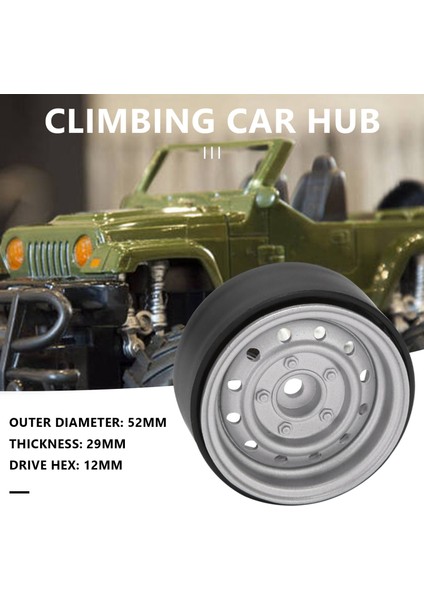 Adet Metal 1.9 Inç Beadlock Jant Hub 1/10 Rc Paletli Araba Eksenel SCX10 90046 Traxxas Trx4 RC4WD D90 D110, Gümüş 12 Küçük Delik (Yurt Dışından)