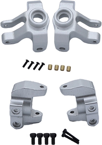 Metal Direksiyon Kupası Direksiyon Mafsalı C-Hub Taşıyıcı MN86S MN86 MN86KS MN86K Mn G500 1/12 Rc Araba Yükseltme Parçaları, Gümüş (Yurt Dışından)