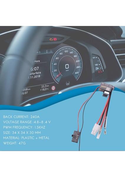 2 Adet 320A Fırçalanmış Fırça Hız Kontrol Cihazı Esc/w Ters Rc Araba Tekne Için 1/8 1/10 (Yurt Dışından)