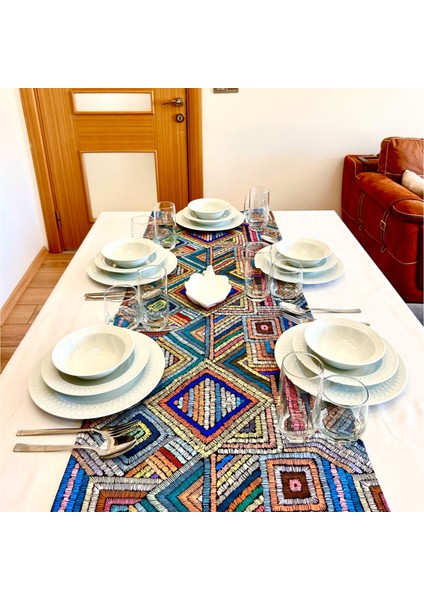 Premium Runner Masa Örtüsü Dekoratif Masa Örtüsü Balkon Masa Örtüsü modelleri