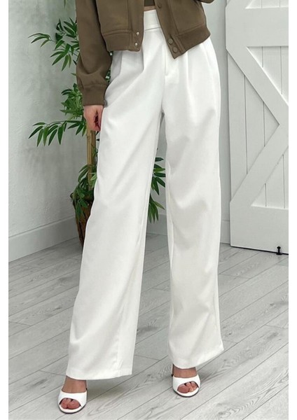 Kadın Likralı Cırt Kapama Palazzo Pantolon 1077 modelleri