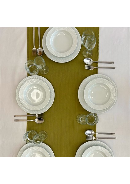 Premium Runner Masa Örtüsü Dekoratif Masa Örtüsü Balkon Masa Örtüsü