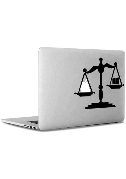 Terazi Windows Vs Mac Os Macbook, Bilgisayar, Laptop, Ipad Apple, Sticker, Çıkartma, Etiket