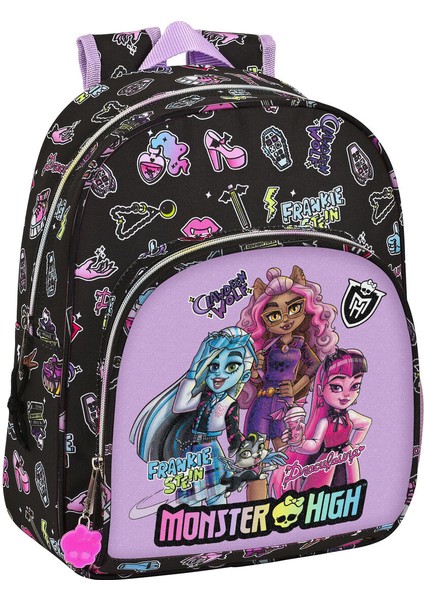 Okul Çantası Monster High Creep Siyah 28 x 34 x 10 cm (Yurt Dışından)
