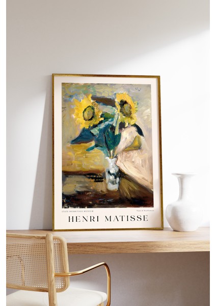 House Gorgeous Henri Matisse Vase Of Sunflowers Tasarımlı Çerçevesiz Poster