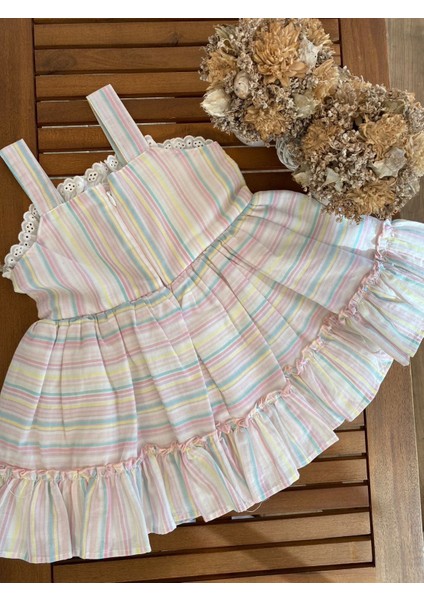 Babyaden Tylan Pembe / Lila Fistolu Fırfırlı Fiyonklu Kız Çocuk Parti Parti Doğum Günü Elbise modelleri