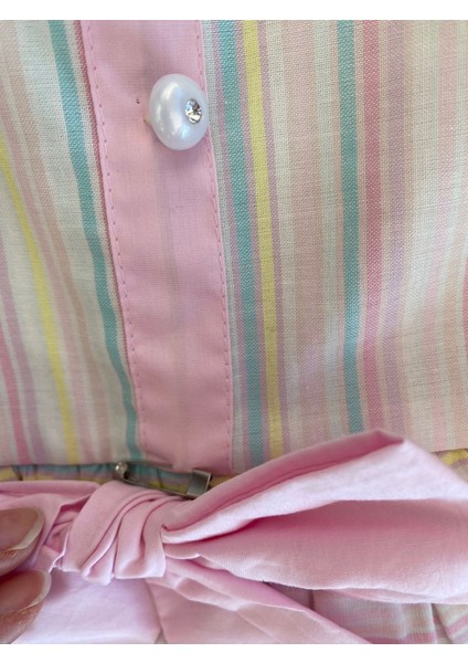 Babyaden Tylan Pembe / Lila Fistolu Fırfırlı Fiyonklu Kız Çocuk Parti Parti Doğum Günü Elbise fırsatları