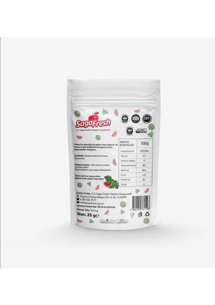 Dondurularak Kurutulmuş Karpuz Tozu 25G fiyatları