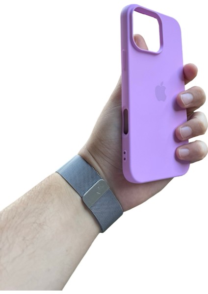 Meri Case Apple iPhone 16 Pro Max Uyumlu Logolu Içi Kadife Lansman Kılıf Arka Kapak