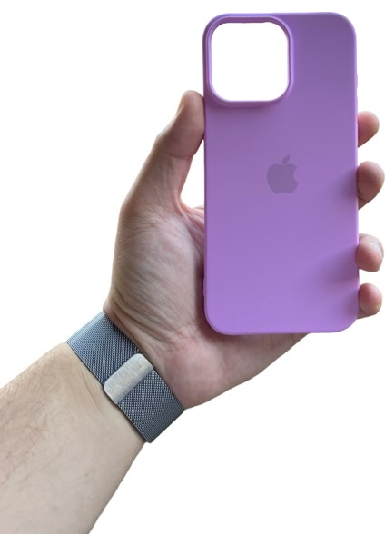 Meri Case Apple iPhone 16 Pro Max Uyumlu Logolu Içi Kadife Lansman Kılıf Arka Kapak