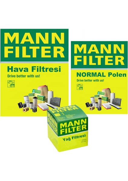 Vw Jetta 1.6 Tdı Filtre Bakım Seti 2009-2010 Cay 3F Hava-Yağ-Normal Polen