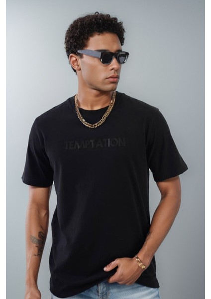 Erkek Enjeksiyon Baskılı Regular Fit Penye Tişört 1002