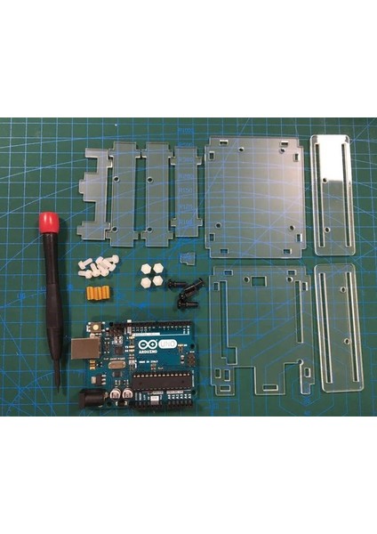 Arduino Uno Şeffaf Akrilik Pleksi Kutu - Vida-Somun Dahil