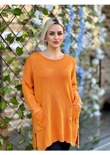 Sc2426 Yikamali Triko Bluz Turuncu fiyatları