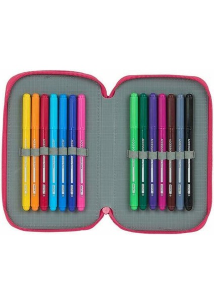 Ikili Kalem Kutusu Blackfit8 M854 Pembe 12,5 x 19,5 x 4 cm (28 Parça) (Yurt Dışından) fiyatları