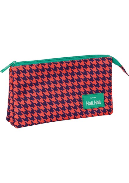 Holdall Nait Nait Pata De Gallo Mercan Mercan 22 x 12 x 3 cm (Yurt Dışından)