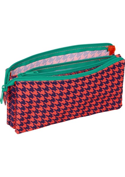 Holdall Nait Nait Pata De Gallo Mercan Mercan 22 x 12 x 3 cm (Yurt Dışından)