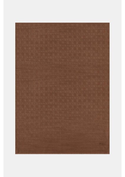 Pamuk Ipek Monogram Şal 40752-KAHVE