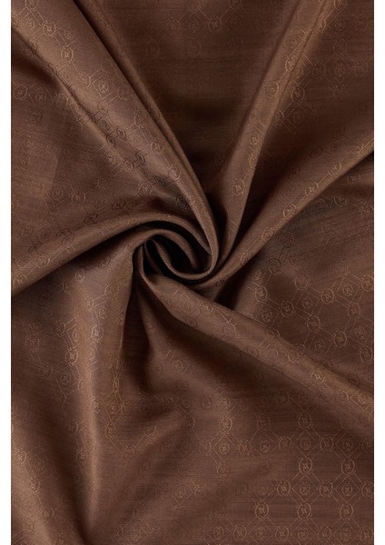 Pamuk Ipek Monogram Şal 40752-KAHVE