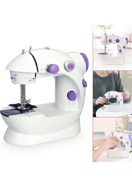 Taşınabilir Dikiş Makinesi Mini Portatif Hız Ayarlı Kademeli Pratik Seyahat Dikiş Makinesi
