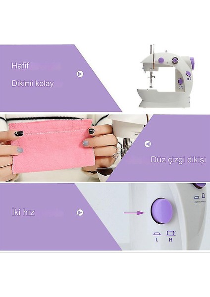 Taşınabilir Dikiş Makinesi Mini Portatif Hız Ayarlı Kademeli Pratik Seyahat Dikiş Makinesi modelleri