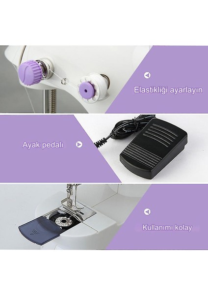 Taşınabilir Dikiş Makinesi Mini Portatif Hız Ayarlı Kademeli Pratik Seyahat Dikiş Makinesi fırsatları