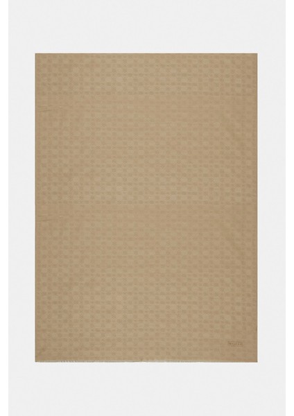 Pamuk Ipek Monogram Şal 40752-KAHVE