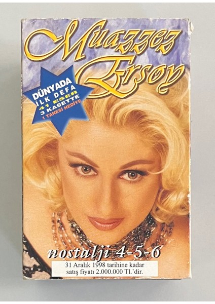 Muazzez Ersoy Nostalji 4-5-6 Kaset 41 Şarkı 3 Kasetlik Set (Orjnal Dönem Baskı Kaset)