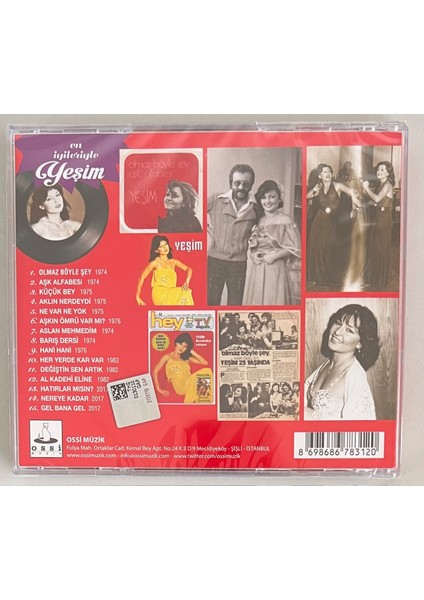 Yeşim En Iyileriyle CD (Jelatininde Sıfır Orjnal Dönem Baskı Cd)