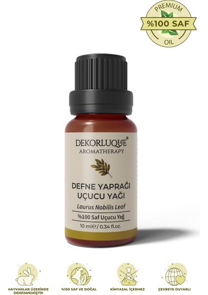 Defne Yaprağı Uçucu Yağı %100 Saf & Doğal Aromaterapi Buhurdanlık Difüzör Cilt Bakım Yağı 10 ml