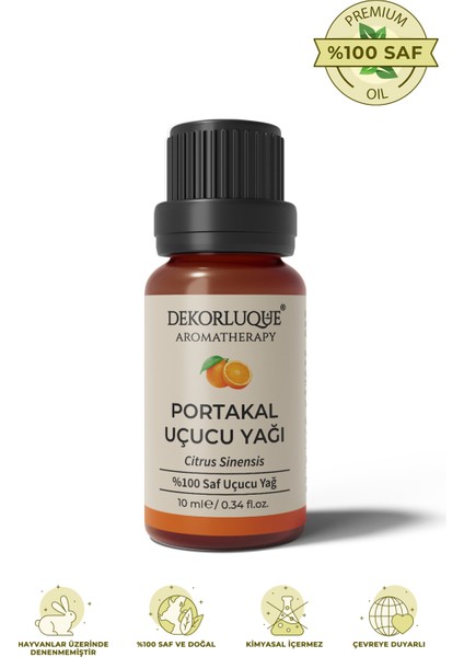 Portakal Uçucu Yağı %100 Saf & Doğal Aromaterapi Buhurdanlık Difüzör Cilt Bakım Yağı 10 ml