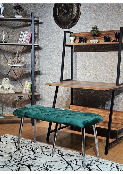 Krom Metal Yeşil Oturaklı Sivriltme Ayaklı Babyface Puf & Bench & Oturak fırsatları
