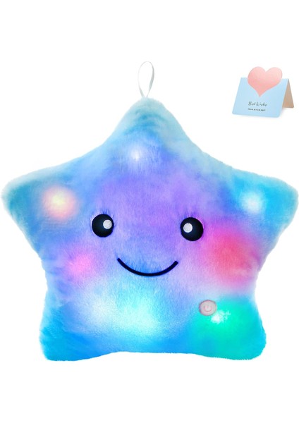 13 Inç Yaratıcı Twinkle Yıldız Glow LED Gece Lambası Peluş Yastık Doldurulmuş Hayvan Oyuncak Doğum Günü Noel Sevgililer Günü Yürümeye Başlayan Kızlar Için Hediye (Pembe) (Yurt Dışından)