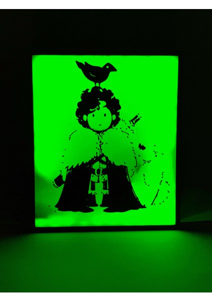 Jon Snow Game Of Thrones - Rgb Led Işıklı 3 Boyutlu Tabela - 17 cm   x  20 cm   x  2 cm  (Bluetooth Kontrollü)