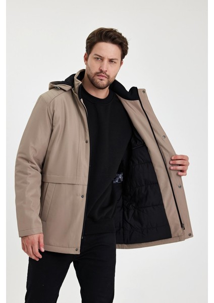 Bej Içi Kalın Kürklü Çıkartılabilir Kapüşonlu Rüzgar ve Su Geçirmez Mont&kaban fiyatları