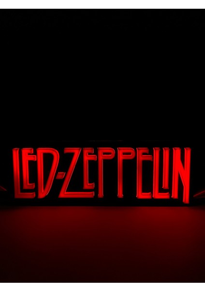 Led Zeppelin - Rgb Led Işıklı 3 Boyutlu Tabela - 20 cm x 7 cm x 2 cm (Bluetooth Kontrollü)