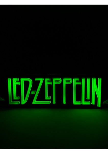 Led Zeppelin - Rgb Led Işıklı 3 Boyutlu Tabela - 20 cm x 7 cm x 2 cm (Bluetooth Kontrollü)