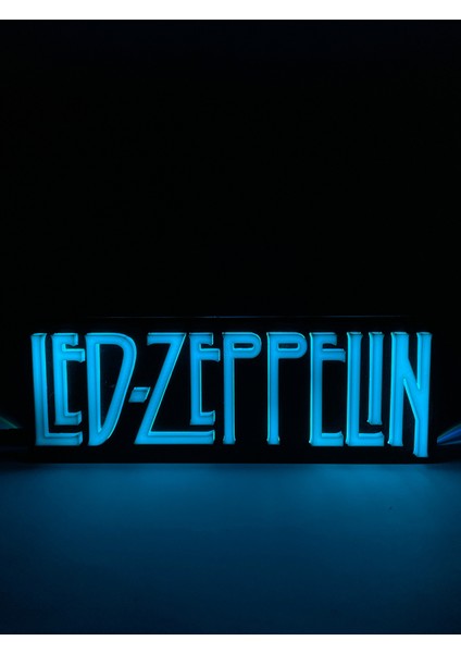 Led Zeppelin - Rgb Led Işıklı 3 Boyutlu Tabela - 20 cm x 7 cm x 2 cm (Bluetooth Kontrollü)