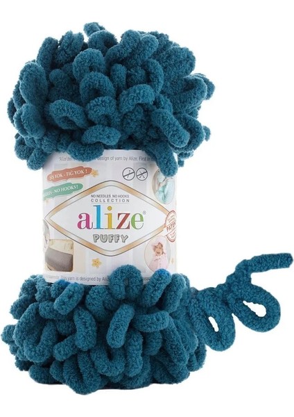Puffy 5'li Paket (5X100GR) El Örgü Ipi ( 646 Petrol Mavi) fiyatları