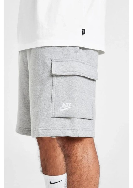 Sportswear Clup Fleece Erkek Gri Kargo Cepli Şort modelleri
