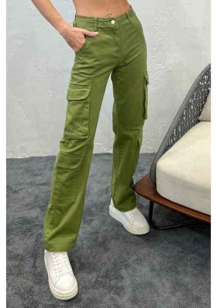 Kadın Kargo Cep Gabardin Kadın Pantolon 1084 modelleri