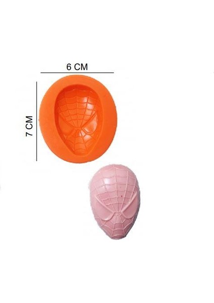 Şeker Hamur Kalıbı Silikon Örümcek Adam Maske 6 x 7 cm