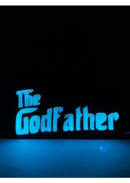 The Godfather - Rgb Led Işıklı 3 Boyutlu Tabela - 20 cm   x  10 cm   x  2 cm  (Bluetooth Kontrollü)