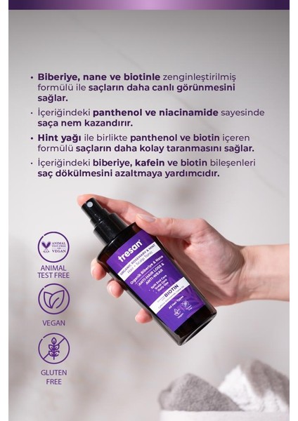 Organik Biberiye & Nane Dökülme Ve Yıpranma Karşıtı saç toniği 125 Ml