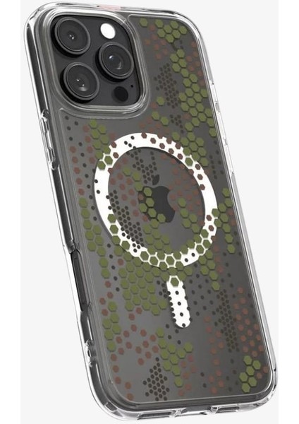 iPhone 16 Pro Max Kılıf Ultra Hybrid MagFit MagSafe özellikli Digital Camo - ACS08007